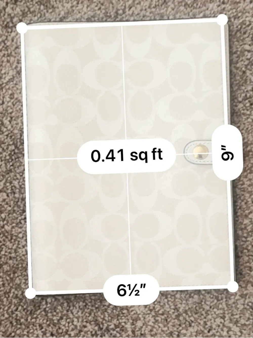 Coach White/Chalk/Gold Notebook In Signature Canvas Agenda Calendar Cover